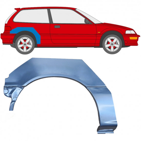 Takalokasuoja korjaussarja varten Honda Civic 1987-1991 / Oikea 6630