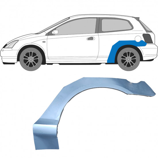 Takalokasuoja korjaussarja varten Honda Civic 2001-2005 / Vasen 7182