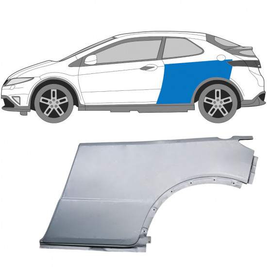 Takalokasuoja korjaussarja varten Honda Civic 2005-2011 / Vasen 6637