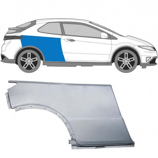 Takalokasuoja korjaussarja varten Honda Civic 2005-2011 / Oikea 6636