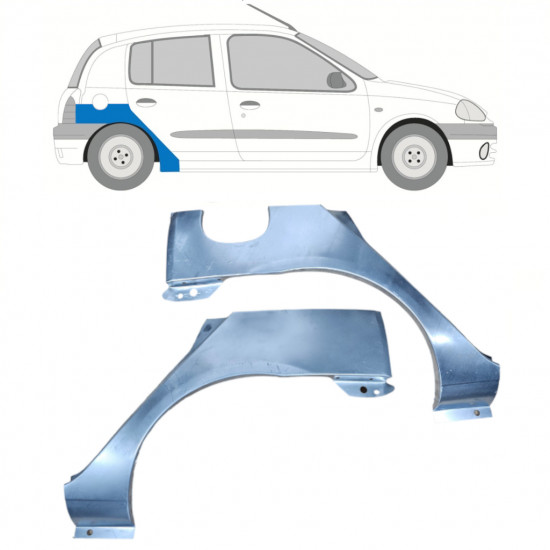 Takalokasuoja korjaussarja varten Renault Clio 1998-2012 / Vasen+Oikea / Sarja 9682