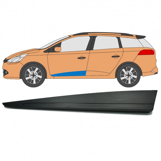 Etuoven koristelista varten Renault Clio Iv 2012-2019 / Vasen 7722