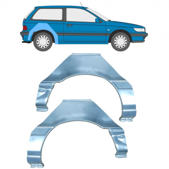 Takalokasuoja korjaussarja varten Mitsubishi Colt 1988-1992 / Vasen+Oikea / Sarja 11017