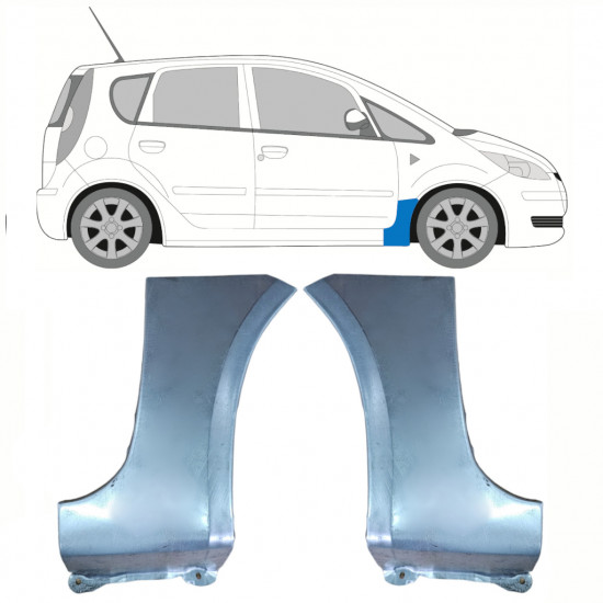 Etulokasuojan korjauspelti varten Mitsubishi Colt 2004-2012 / Vasen+Oikea / Sarja 10072