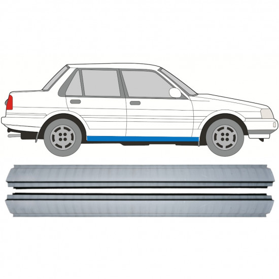 Kynnyspelti korjauspaneeli varten Toyota Corolla 1983-1988 / Vasen+Oikea / Sarja 9883