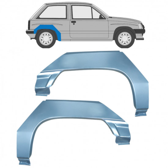 Takalokasuoja korjaussarja varten Opel Corsa A 1982-1993 / Vasen+Oikea / Sarja 9794