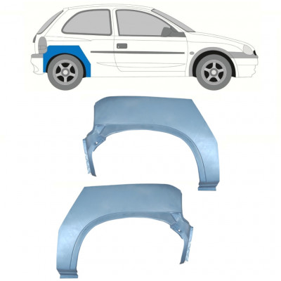 Takalokasuoja korjaussarja varten Opel Corsa B 1993-2001 / Vasen+Oikea / Sarja 10416