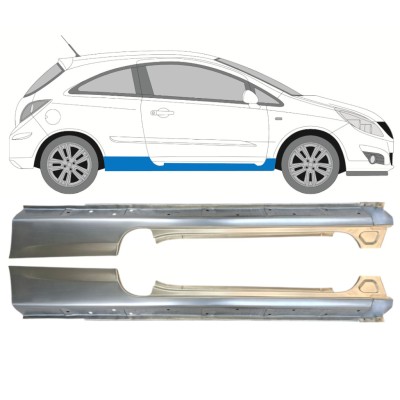Kynnyspelti varten Opel Corsa D 2006-2015 / Vasen+Oikea / HATCHBACK / Sarja 14574