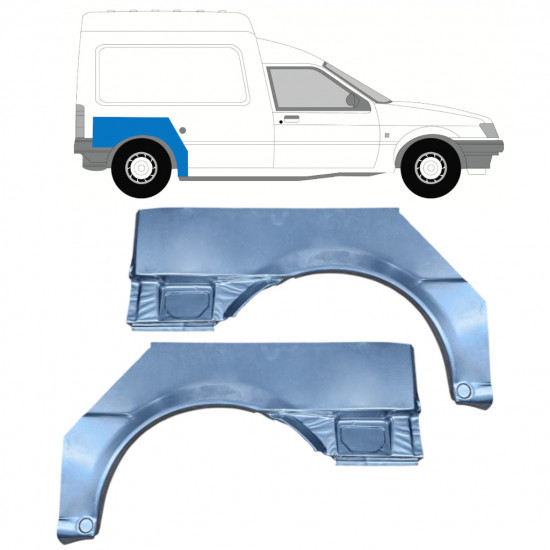 Takalokasuoja korjaussarja varten Ford Courier 1989-1995 / Vasen+Oikea / Sarja 10255