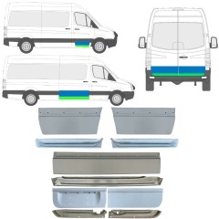 Sisäinen ja ulkoinen oven korjauspaneeli varten Volkswagen Crafter 2005-2017 / Vasen+Oikea / Sarja 14493