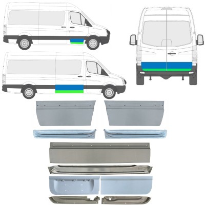Sisäinen ja ulkoinen oven korjauspaneeli varten Volkswagen Crafter 2005-2017 / Vasen+Oikea / Sarja 14493