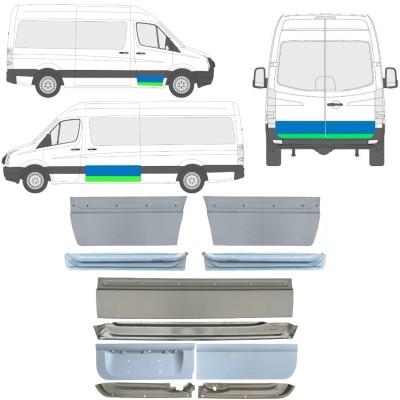Sisäinen ja ulkoinen oven korjauspaneeli varten Volkswagen Crafter 2005-2017 / Vasen+Oikea / Sarja 14494