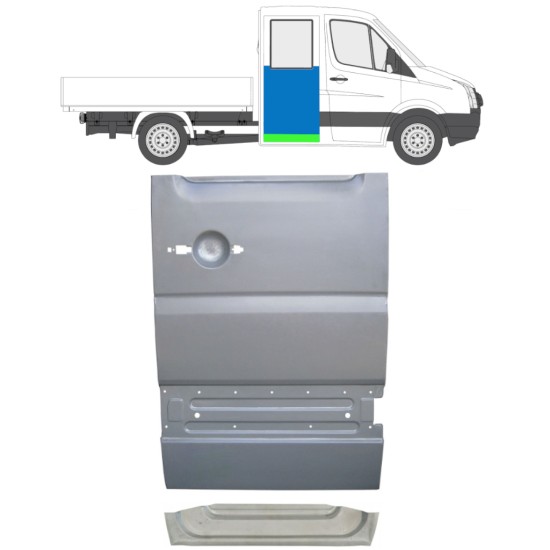 Sisäinen ja ulkoinen takaoven korjauspaneeli varten Volkswagen Crafter 2005-2017 / Oikea / Sarja 14275