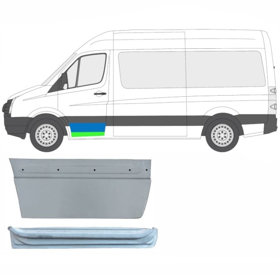 Sisäinen ja ulkoinen etuoven korjauspaneeli varten Volkswagen Crafter 2005-2017 / Vasen / Sarja 14029