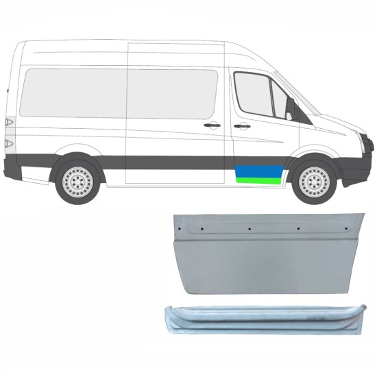 Sisäinen ja ulkoinen etuoven korjauspaneeli varten Volkswagen Crafter 2005-2017 / Oikea / Sarja 14028