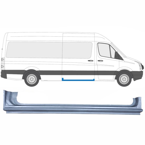 Sivuoven kynnysprofiili varten Volkswagen Crafter 2005-2017 / Oikea 13437