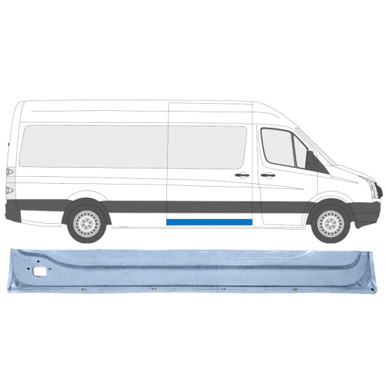 Sisäinen sivuoven kynnysprofiili varten Volkswagen Crafter 2005-2017 / Oikea 13992