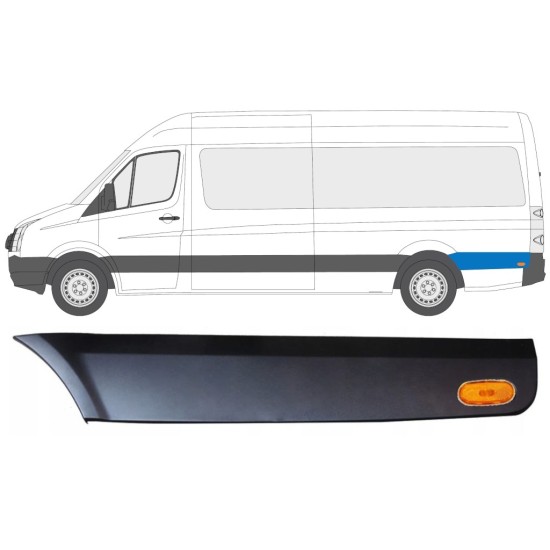 Takalokasuojan koristelista pyörän takana lampulla varten Volkswagen Crafter 2005-2017 / Vasen / Sarja 13996