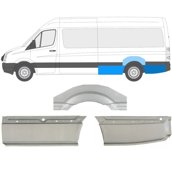 Takalokasuoja korjaussarja varten Volkswagen Crafter 2005-2017 / Vasen / Sarja 13944