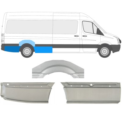 Takalokasuoja korjaussarja varten Volkswagen Crafter 2005-2017 / Oikea / Sarja 13943