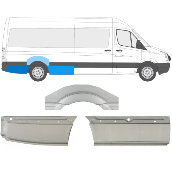 Takalokasuoja korjaussarja varten Volkswagen Crafter 2005-2017 / Oikea / Sarja 13943