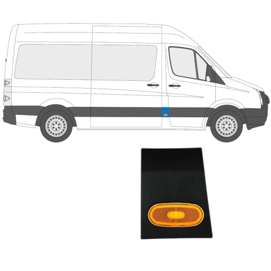 Etupilarin koristelista lampulla varten Volkswagen Crafter 2005-2017 / Oikea / Sarja 14147