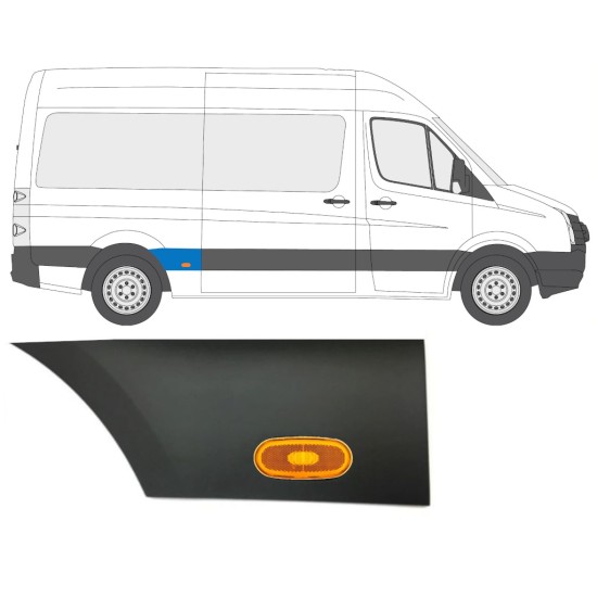 Takalokasuojan koristelista lampulla varten Volkswagen Crafter 2005-2017 / Oikea / Sarja 14088