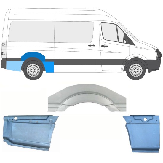 Takalokasuoja korjaussarja varten Volkswagen Crafter 2005-2017 / Oikea / Sarja 13941