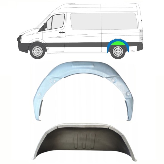 Takalokasuoja sisäkehä varten Volkswagen Crafter 2005-2017 / Vasen / Sarja 14322