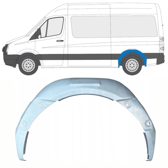 Takalokasuoja sisäkehä varten Volkswagen Crafter 2005-2017 / Vasen 13898