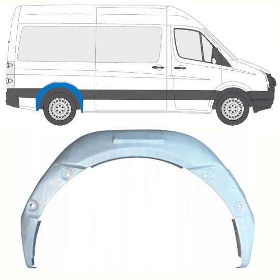 Takalokasuoja sisäkehä varten Volkswagen Crafter 2005-2017 / Oikea 13897