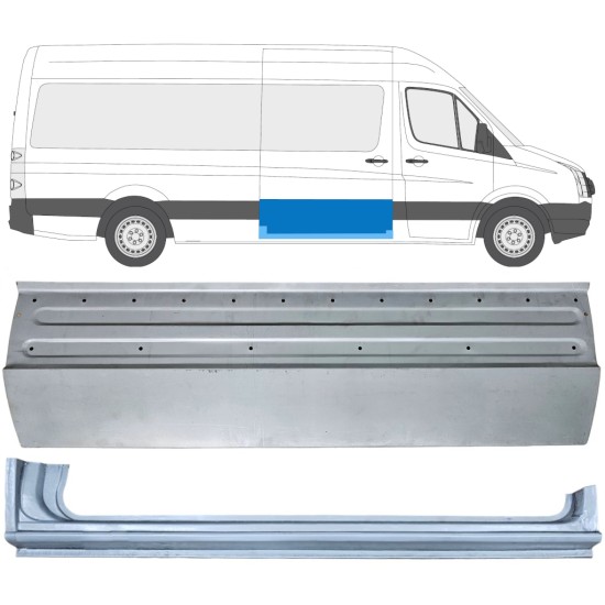 Sivuoven ja kynnyksen korjauspaneeli varten Volkswagen Crafter 2005-2017 / Oikea / Sarja 14317