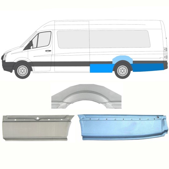 Takalokasuoja korjaussarja varten Volkswagen Crafter 2005-2017 / Vasen / Sarja 13946