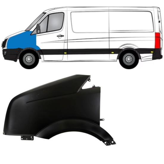 Etulokasuoja varten Volkswagen Crafter 2005-2017 / Vasen 15353