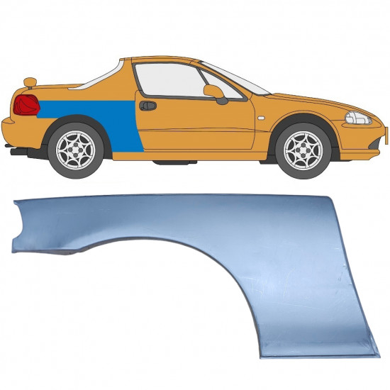 Takalokasuoja korjaussarja varten Honda Civic CRX Del Sol 1992-1998 / Oikea 5649