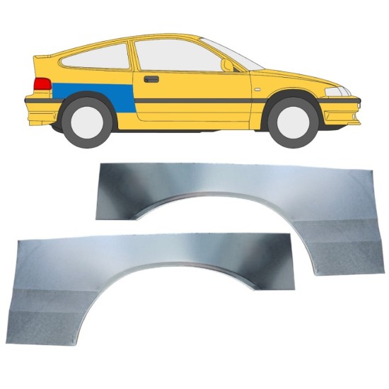 Takalokasuoja korjaussarja varten Honda CRX 1987-1992 / Vasen+Oikea / Sarja 16339