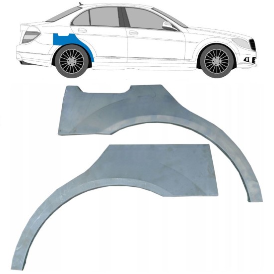 Takalokasuoja korjaussarja varten Mercedes C-Class W204 2007-2014 / Vasen+Oikea / Sarja 10410