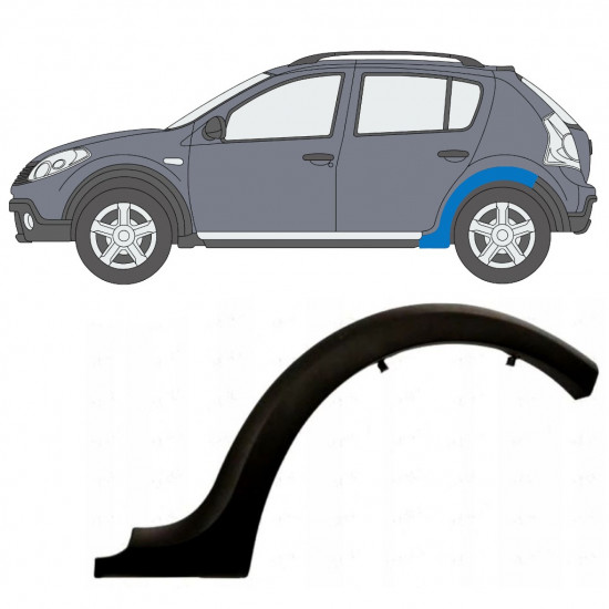 Takalokasuojan sivulista varten Dacia Sandero Stepway 2008-2013 / Vasen 9034