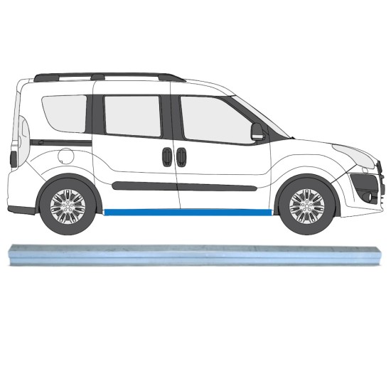 Kynnyspelti korjauspaneeli varten Fiat Doblo 2010-2022 / Vasen = Oikea (symmetrinen) 15357
