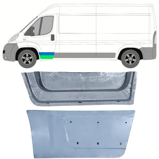 Sisäinen ja ulkoinen etuoven korjauspaneeli varten Fiat Ducato 2006- / Vasen / Sarja 12005