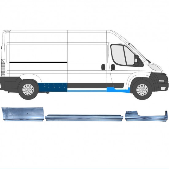 Korjauspaneeli aseta varten Fiat Ducato Boxer Relay Jumper 2006- / MWB / Oikea / 12420 Korjauspaneeli aseta varten Fiat Ducato Boxer Relay Jumper 2006- / MWB / Oikea / 12420