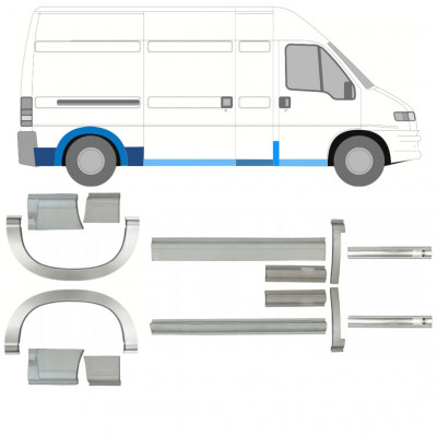 Kynnyspelti + takalokasuojan korjaussarja varten Fiat Ducato Boxer Relay 1994-2006 / LWB / Sarja 11524