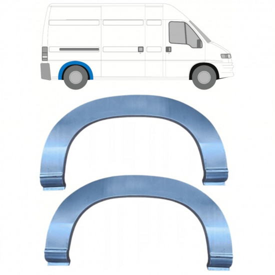 Takalokasuoja korjaussarja varten Fiat Ducato Boxer Relay 1994- / Vasen = Oikea (symmetrinen) / Sarja 10096