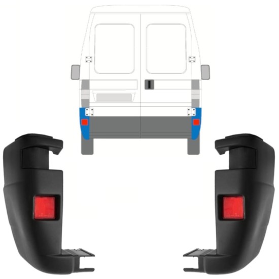 Takapuskurin kulma varten Fiat Ducato 2002-2006 / Vasen+Oikea / Sarja 9816