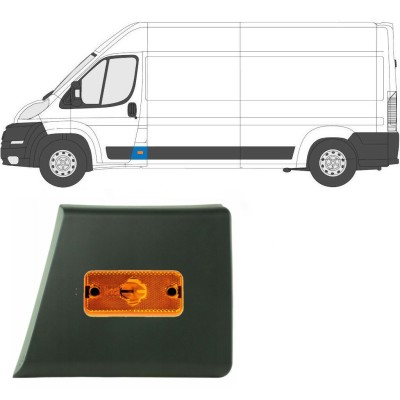 Etupilarin koristelista lampulla varten Fiat Ducato 2006-2018 / Vasen / Sarja 10677