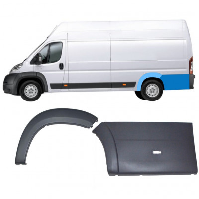 Takalokasuojan listasarja varten Fiat Ducato Boxer Relay 2006-2018 / LWB / Vasen /  8586