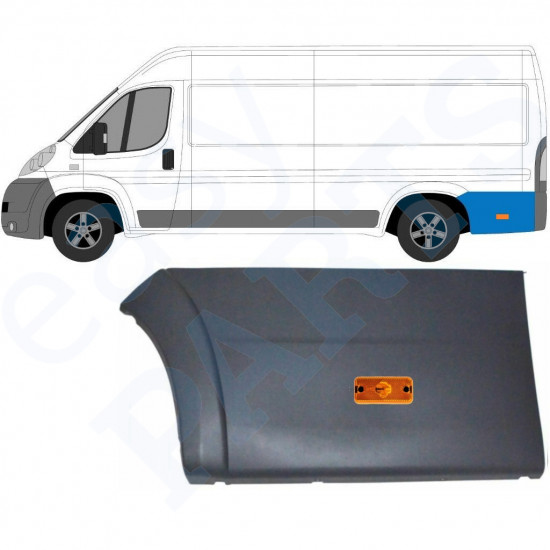 Takakoristelista lampulla varten Fiat Ducato 2006- / LWB / Vasen /  10681