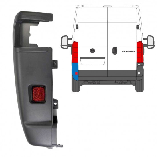 Takapuskurin kulma 270 astetta varten Fiat Ducato 2006-2018 / Vasen 7716