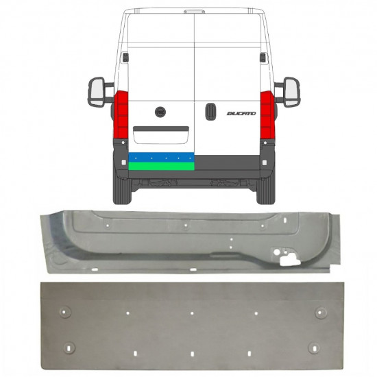 Korjauspellit takaoven varten Fiat Ducato 2006- / Oikea / Sarja 11675 Korjauspellit takaoven varten Fiat Ducato 2006- / Oikea / Sarja 11675