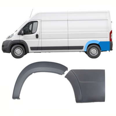 Takalokasuojan listasarja varten Fiat Ducato Boxer Relay 2006-2018 / MWB / Vasen /  8564